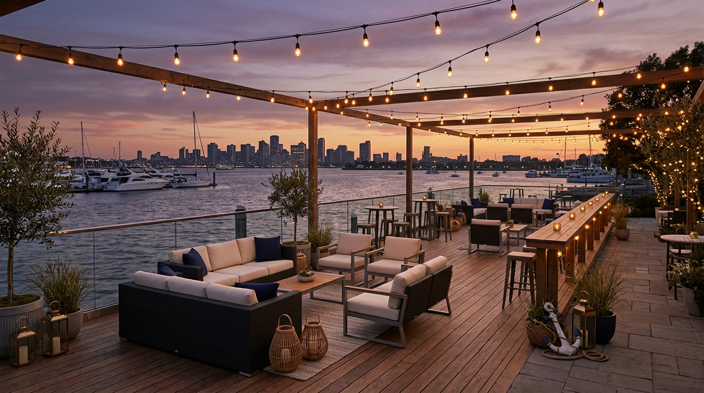Waterfront — representative image, not the actual venue